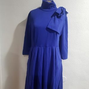 NWOT - Blue Bow Shoulder Dress